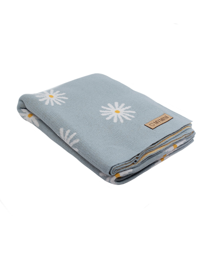 Bawełniany koc turkusowo...