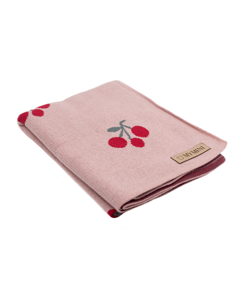 Bawełniany koc różowy w...